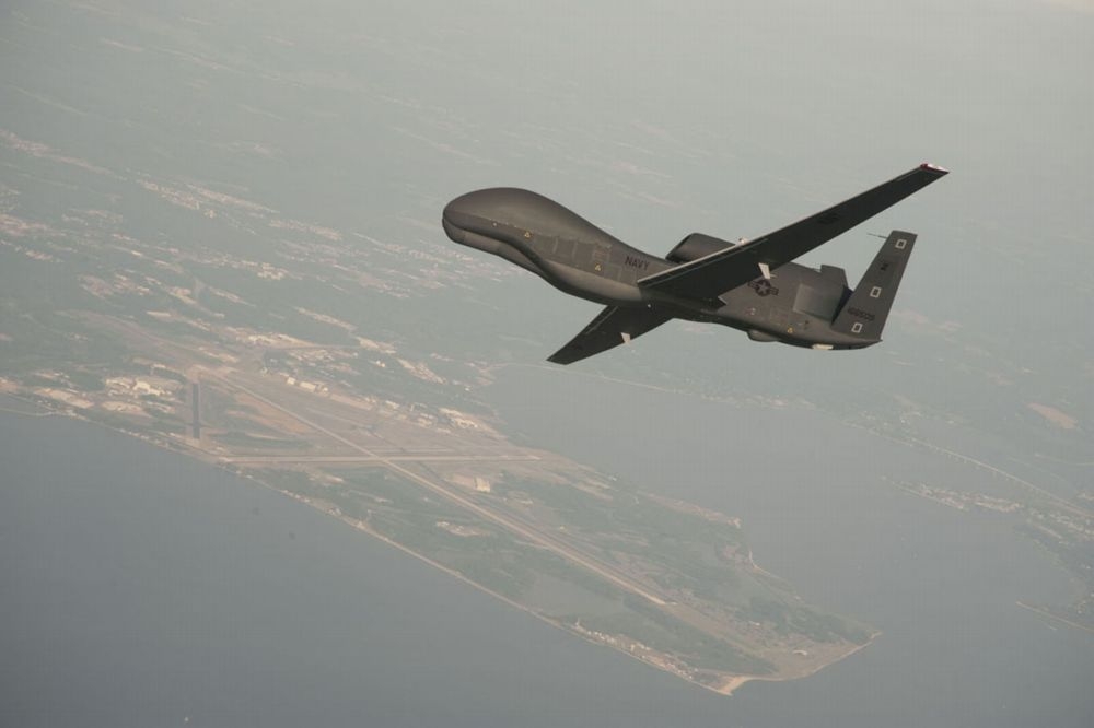 6月20日遭伊朗擊落的美國海軍全球鷹無人機。（湯森路透）