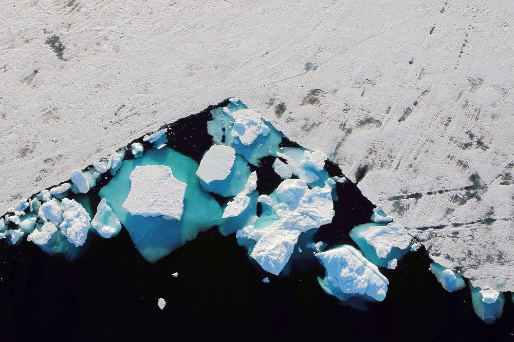 2019年的格陵蘭島融冰量恐打破2012年的融冰紀錄。（湯森路透）
