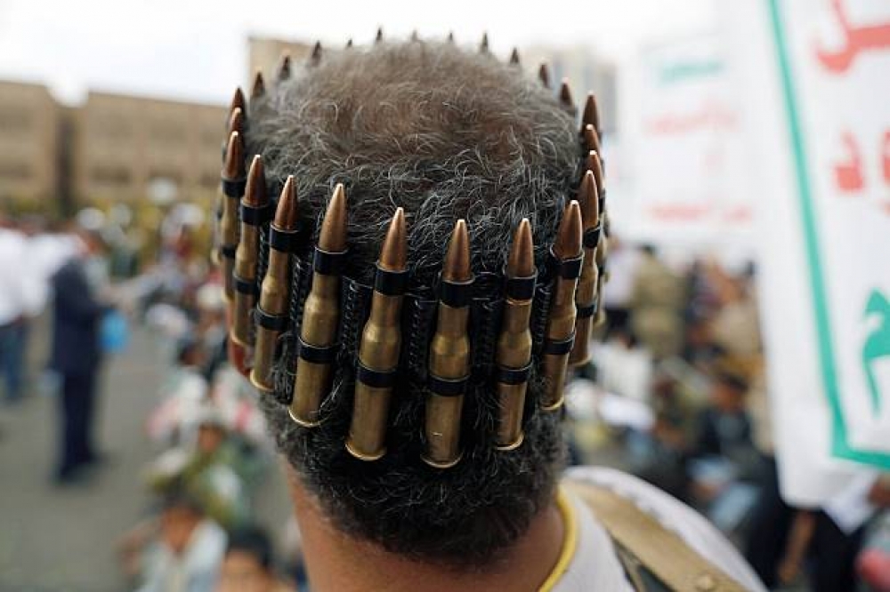 葉門穆斯林21日參與反以色列集會，展現與阿克薩清真寺的團結一心。（湯森路透）
