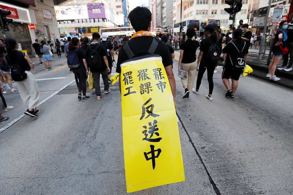 香港各界9月2日發動三罷。（湯森路透）