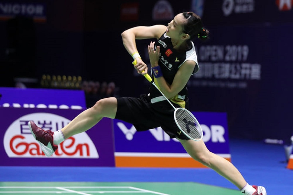 戴資穎在22日中國公開賽決賽，對上力拼衛冕的西班牙馬琳（Carolina Marin）。 （取自戴資穎臉書）