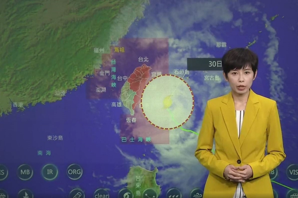 中央氣象局目前預測，米塔颱風將暴風圈觸陸正往北移動。（取自中央氣象局臉書）