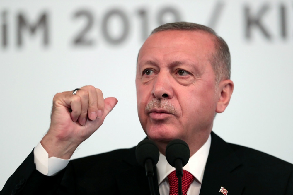 威脅要對敘利亞民主軍動武的土耳其總統艾爾多安。（湯森路透）