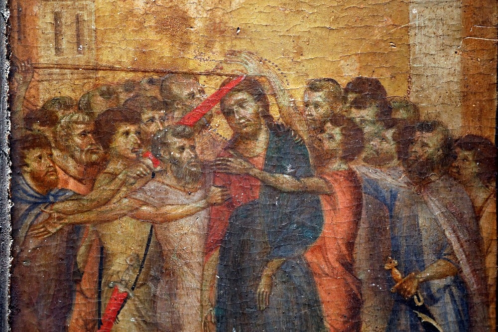 義大利畫家契馬布埃「受嘲弄的基督」成交價高達2400萬歐元，創下紀錄。（湯森路透）