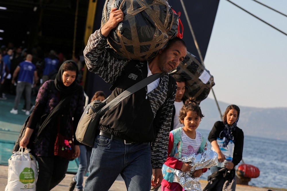 剛抵達希臘港口的難民。（湯森路透）