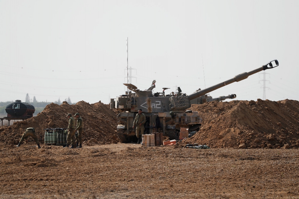 駐守加薩走廊邊境的以色列士兵。（湯森路透）
