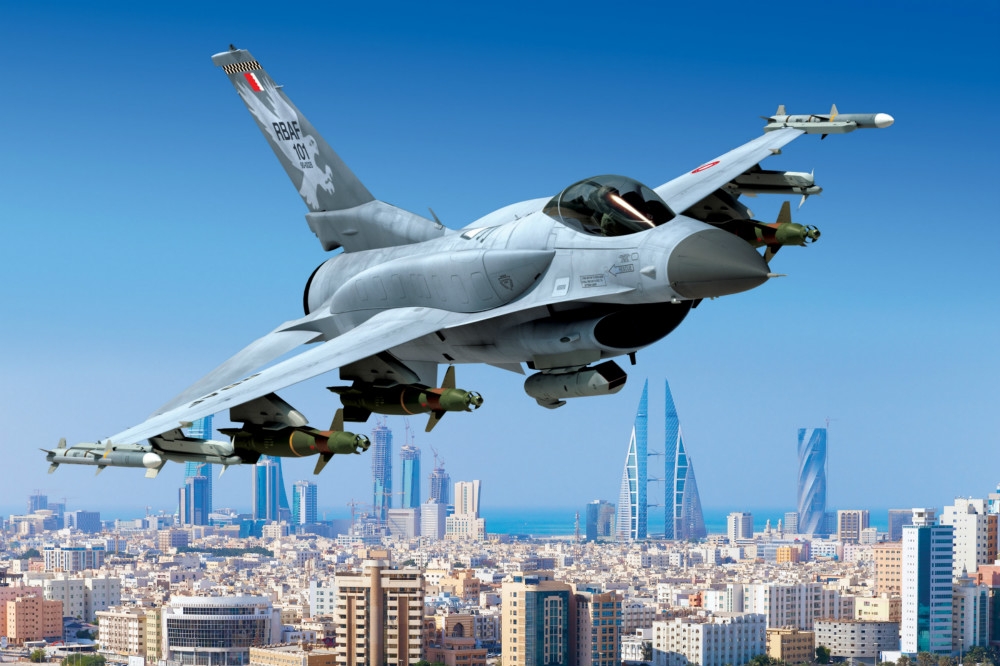 巴林空軍新一代F-16V戰機的模擬圖。（圖片取自洛克希德馬丁官網）