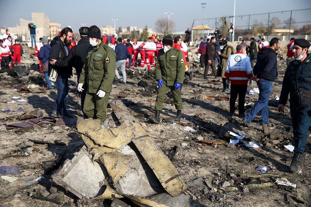 8日墜毀的烏克蘭客機疑遭伊朗飛彈誤擊。（湯森路透）