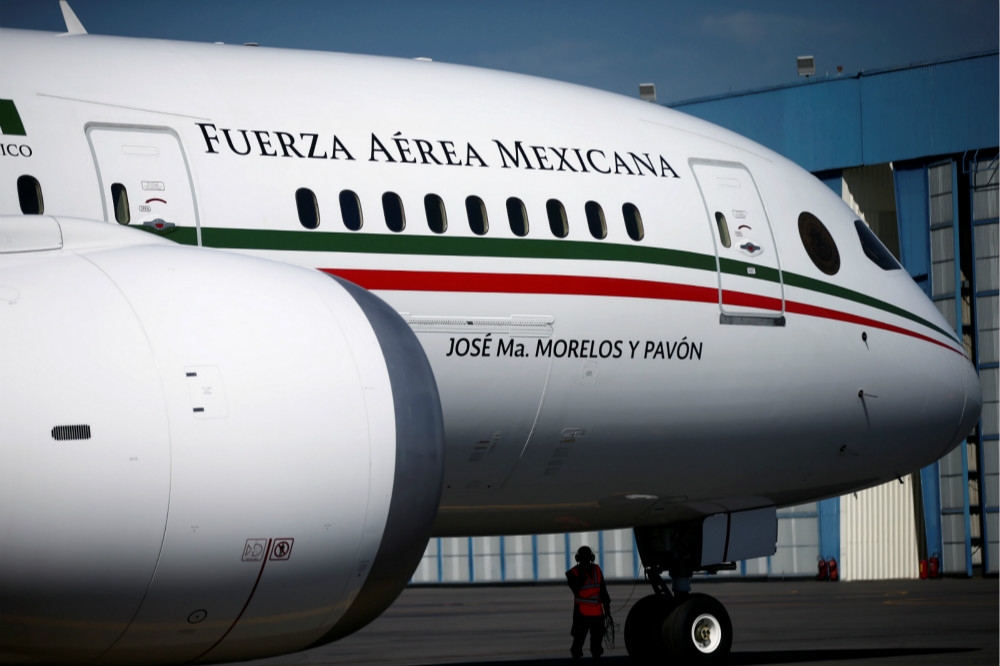 估價約值1.3億美元、墨西哥787型總統專機正在拍賣中。（湯森路透）