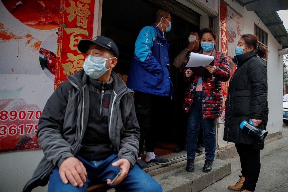 中國新型冠狀病毒肺炎感染人數到達1萬7238例。（湯森路透）