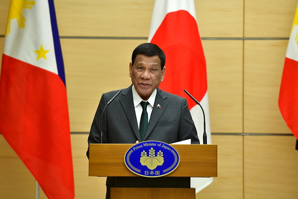 菲國14日再度召開內閣會議，傳出菲國政府官員經過激烈辯論後，將決定解除對台灣旅行禁令，圖為總統杜特蒂。（湯森路透）