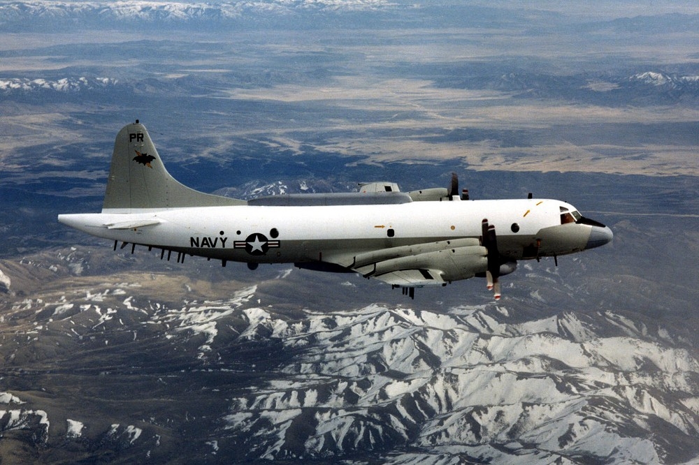 美國海軍的一架EP-3E白羊座電子偵察機18日在台灣南部海域飛行，隨後沿台灣南面海域飛行，並返回基地。（湯森路透）