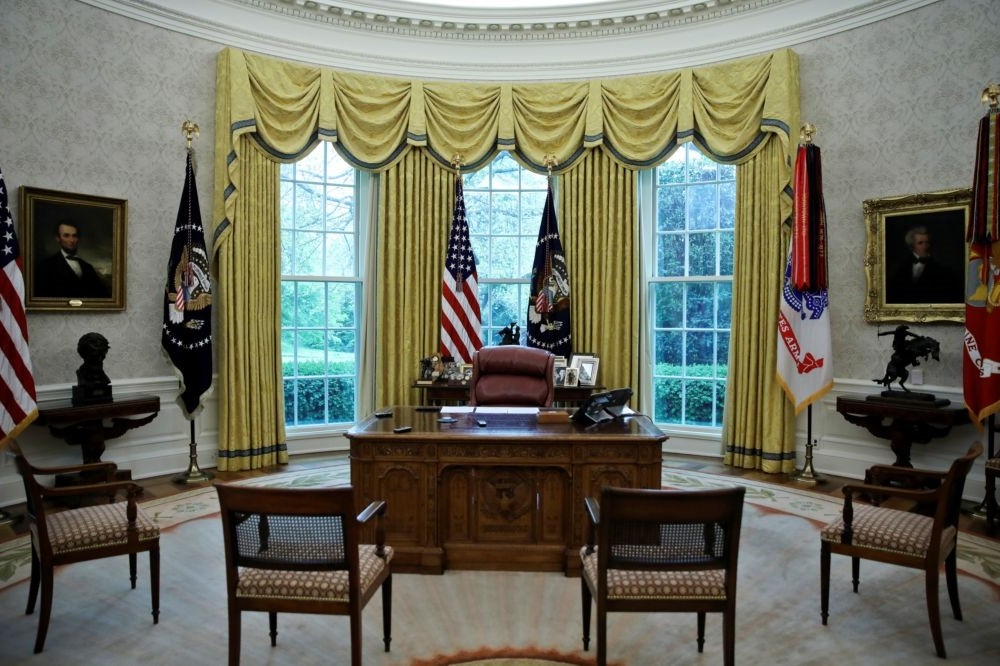 美國白宮橢圓辦公室。（湯森路透）