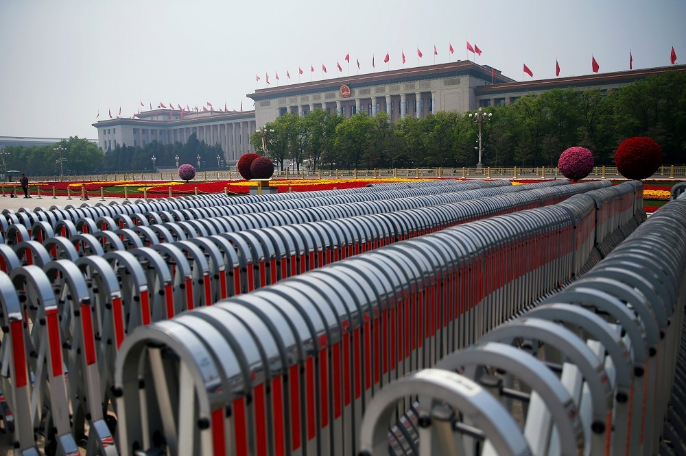 中國北京人民大會堂。（湯森路透）