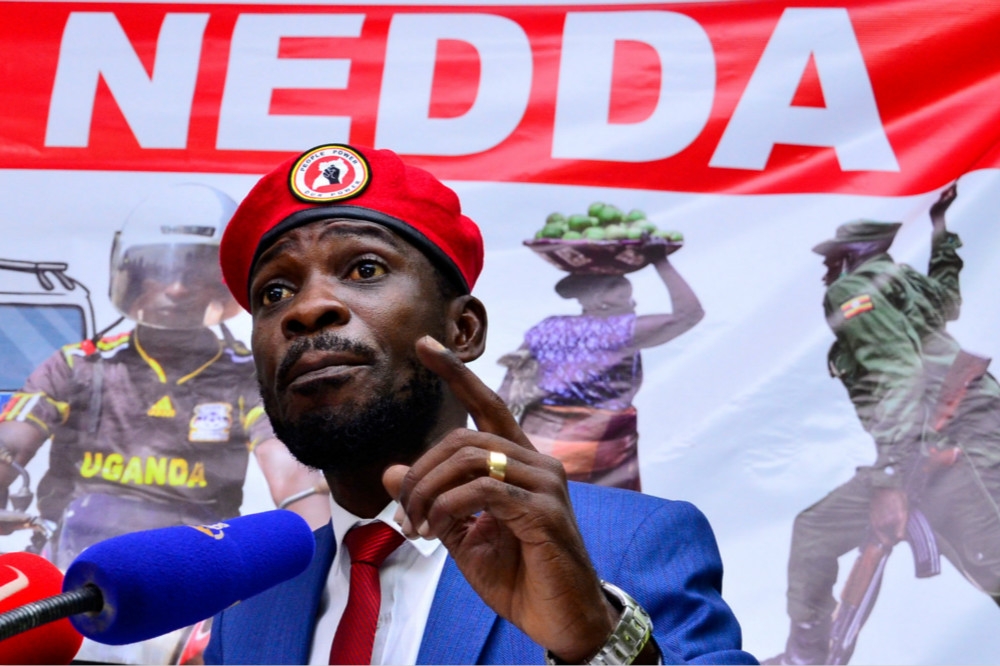 歌手轉戰政壇、烏干達反對派總統候選人巴比。（湯森路透）