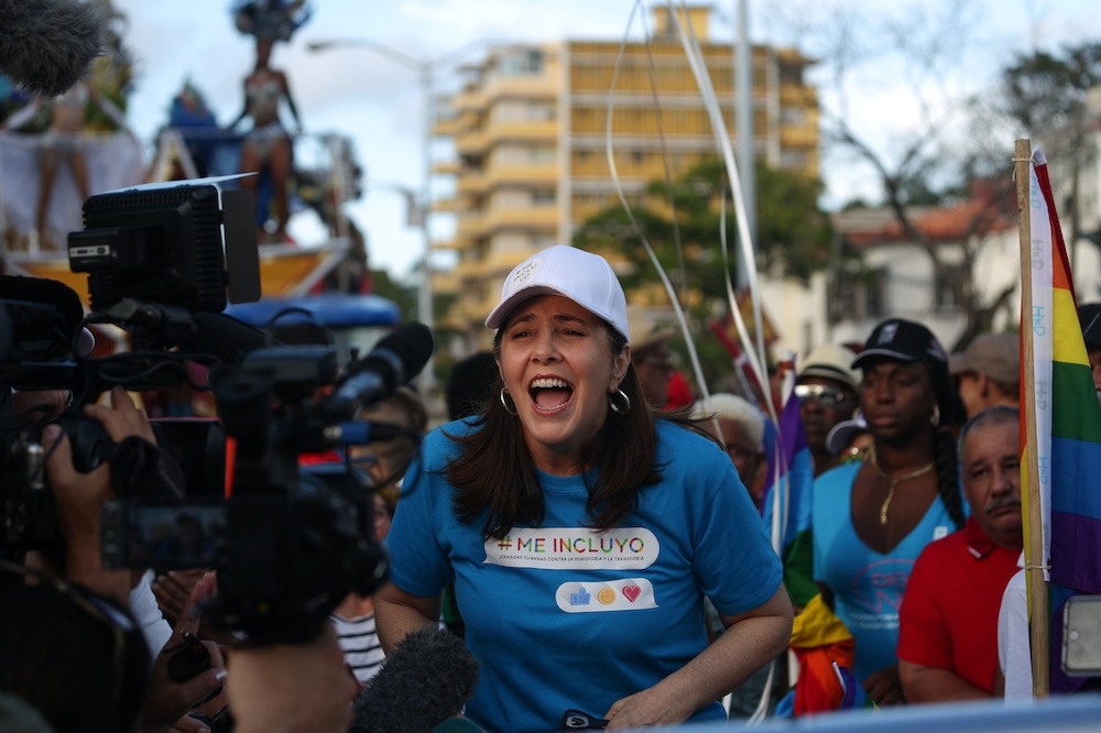 古巴前總統卡斯楚女兒瑪麗拉為LGBTIQ爭取權益。（湯森路透）
