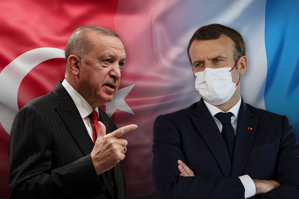 土耳其總統埃爾多安與法國總統馬卡洪。（取自湯森路透、Pixabay）