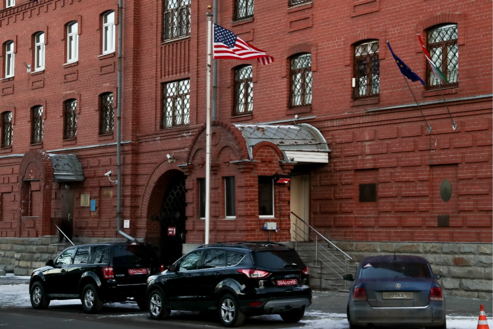 美國駐葉卡捷琳堡總領事館外觀。（湯森路透）
