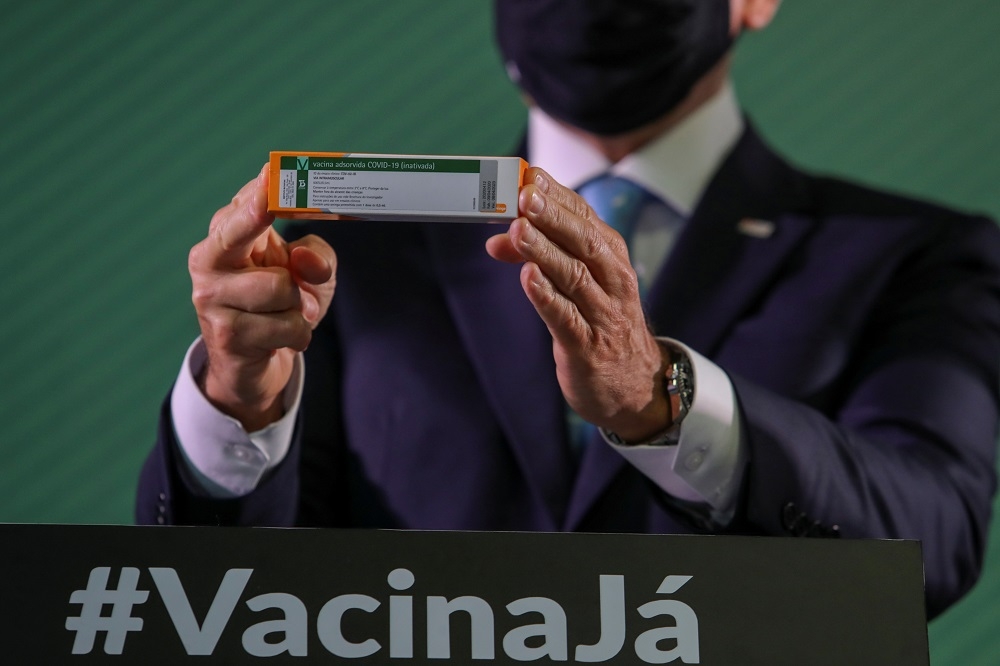 巴西聖保羅州政府表示將採用中國科興生物公司（Sinovac Biotech）製造的候選新冠肺炎疫苗。（湯森路透）