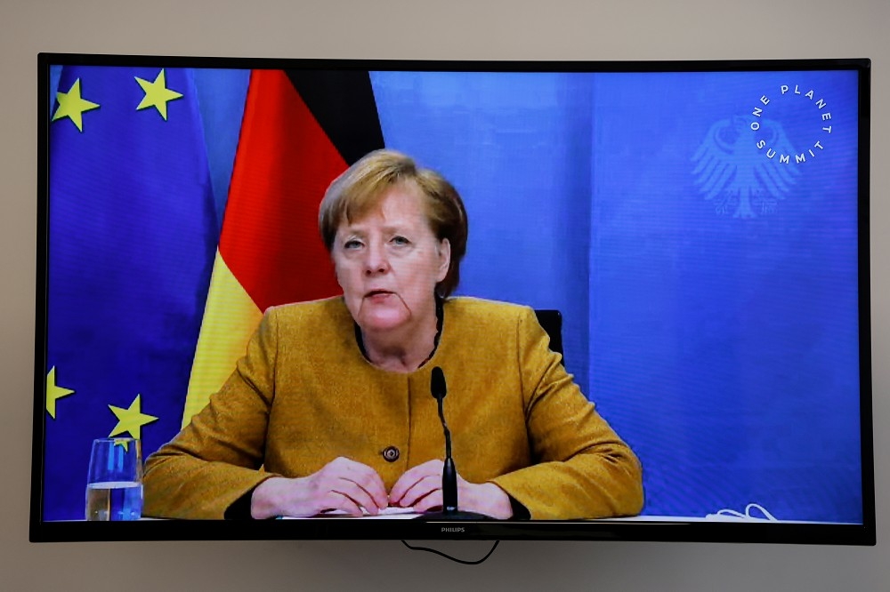 德國總理梅克爾不認同推特單方面永久封鎖川普帳號。（湯森路透）