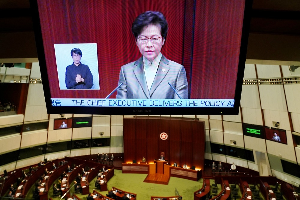 香港行政長官林鄭月娥。（湯森路透）
