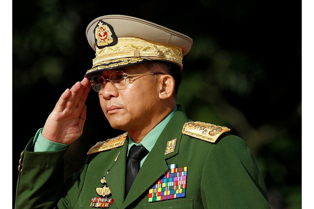 緬甸軍方最高總司令敏昂來。（湯森路透）