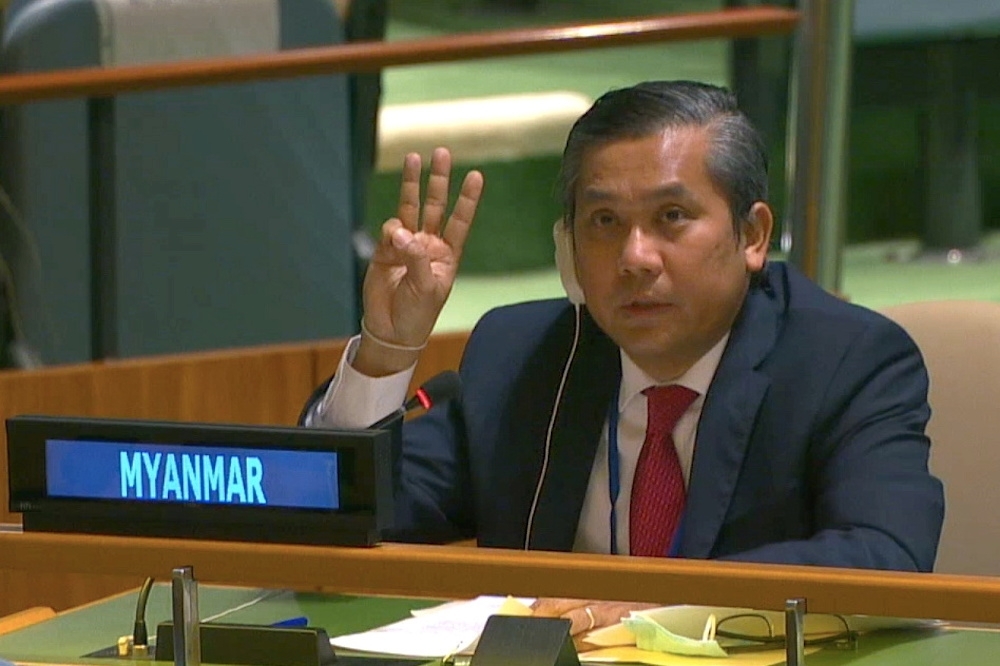 緬甸駐聯合國現任大使覺莫吞。（湯森路透）