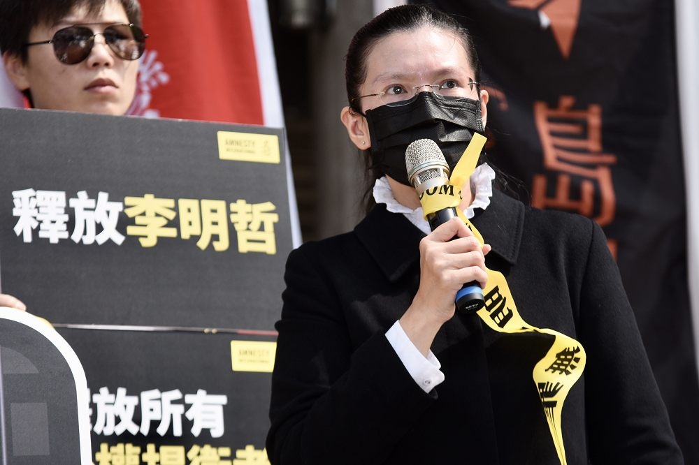 台灣人權工作者李明哲被捕滿4周年，妻子李凈瑜表示，希望中國政府考慮假釋李明哲，並同意李明哲與她通電話，以及能對外正常通信。（張哲偉攝）