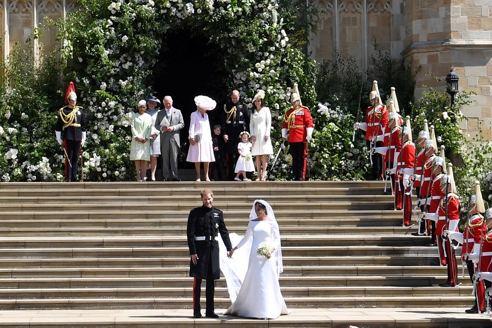 薩塞克斯公爵夫人梅根與哈利王子的世紀婚禮。（湯森路透）