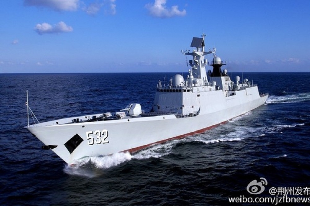 解放軍的解放軍054A型護衛艦「荊州號」示意圖。（翻攝自微博）