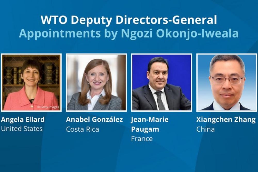 世界貿易組織（WTO）4日宣布4名副秘書長。（翻攝自WTO推特）