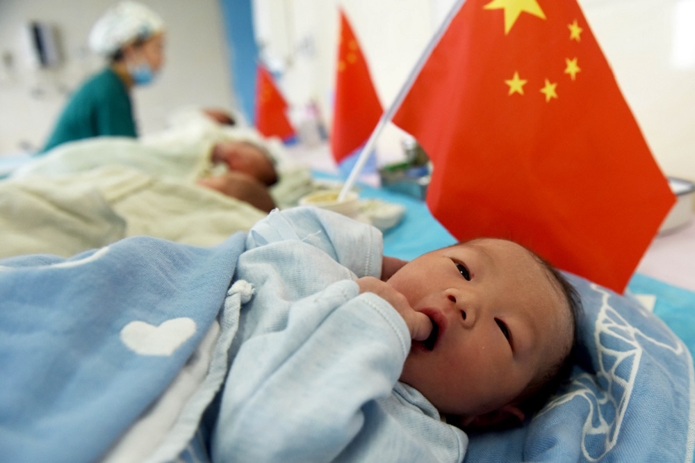 中國的新生兒。（湯森路透）