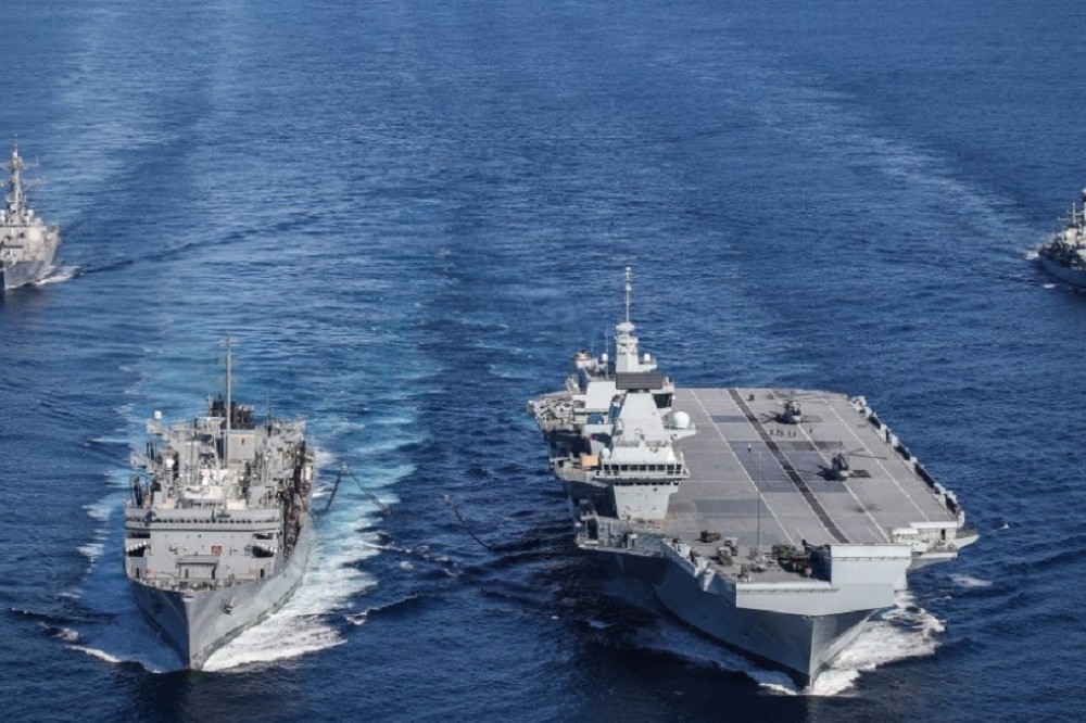 英國海軍伊麗莎白女王號打擊群開始展開全球部署行動，可望涵蓋歐洲、中東和太平洋地區。（圖取自英國皇家海軍網頁）