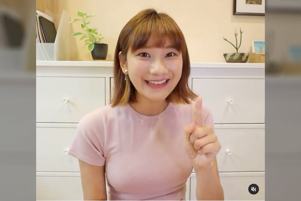 YouTuber愛莉莎莎響應好友三原的「對日本大感謝募集」，5日特地錄影、發文表示感謝，卻又被網友抓到「失言」。（截取自愛莉莎莎Instagram）