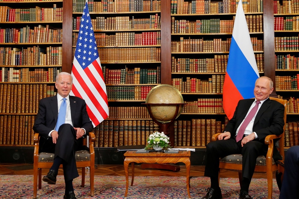 美國總統拜登（左）與俄羅斯總統普京將在日內瓦進行會談。（湯森路透）