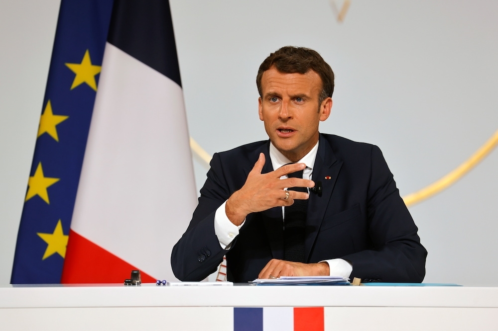 法國總統馬克宏曾在2019年表示北約已經「腦死」。（湯森路透）