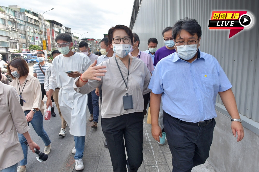 北農爆發疫情，台北市副市長黃珊珊21日赴第一果菜市場視察。（蔣銀珊攝）