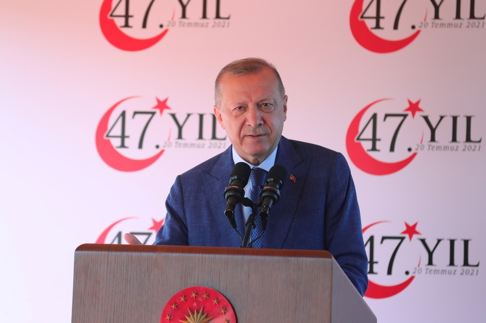土耳其總統埃爾多安訪問北賽普勒斯。（湯森路透）