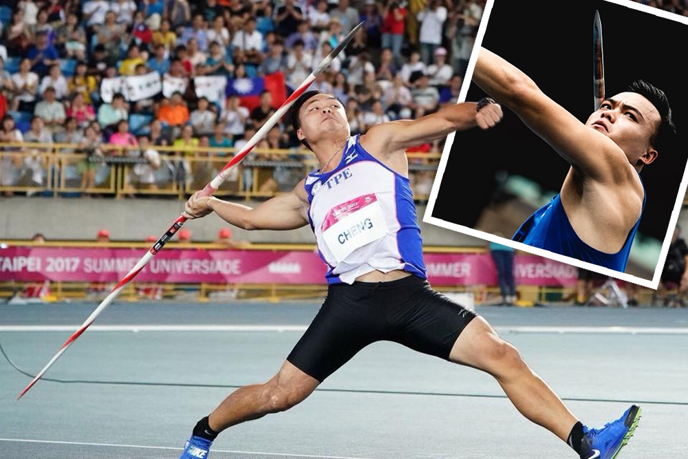 「黃金右臂」鄭兆村首度出征奧運，曾在世大運擲破90公尺創亞洲紀錄的他，須在東奧打破自己的紀錄，才有望拼金。（合成畫面／取自鄭兆村臉書）