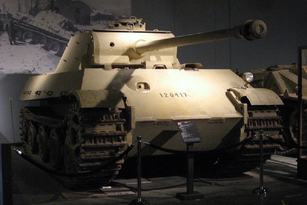 美國巴頓博物館內的德國豹式坦克，非當事照。（維基百科）