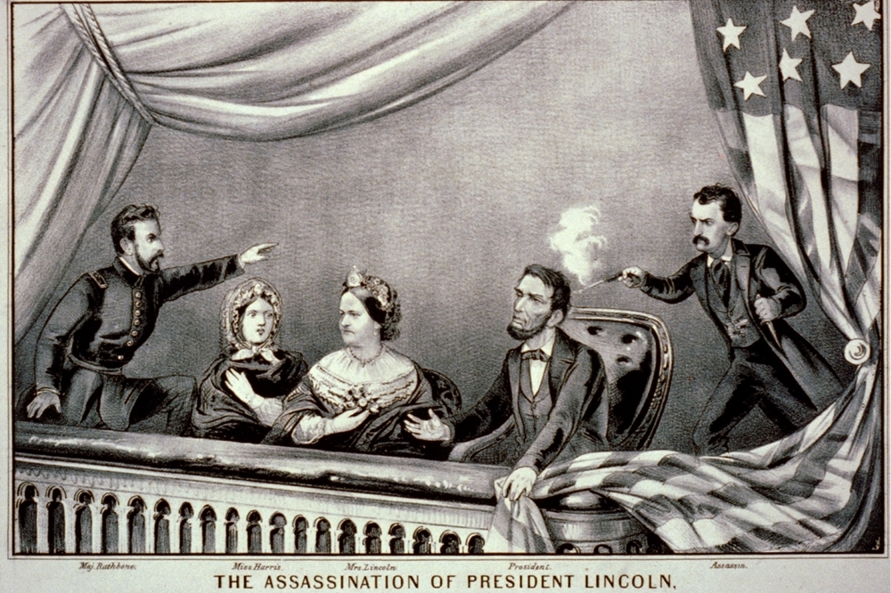 1865年，一幅描繪林肯被暗殺場景的圖畫（圖片取自維基百科）