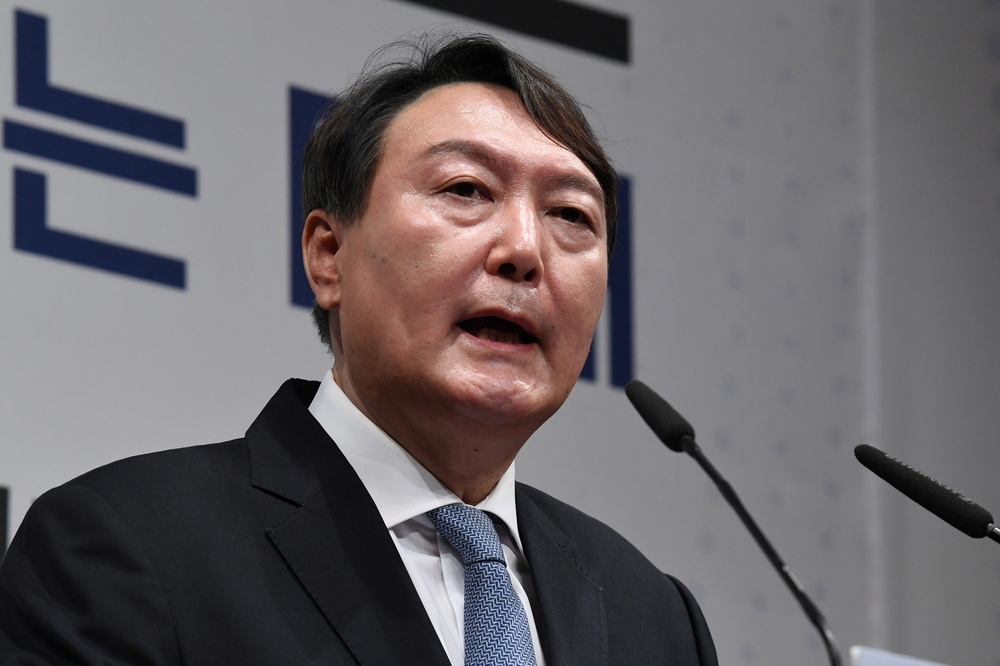 代表國民力量、南韓反對黨總統候選人尹錫悅。（湯森路透）