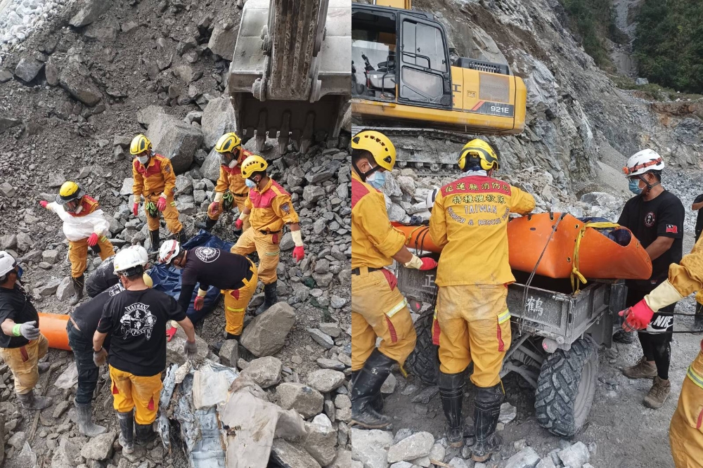 中和礦場蕭姓礦工失聯11天，搜救人員今天尋獲其遺體。（花蓮消防局提供）