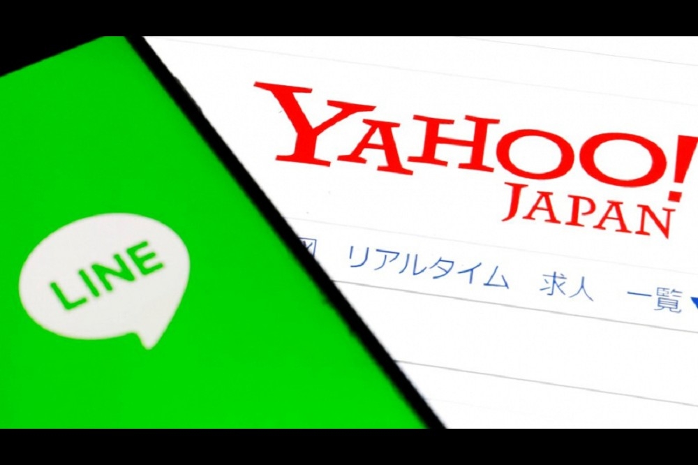 南韓的Line與日本的Yahoo! Japan結為連理5年後，因個資外洩事件引爆經營權之爭。（美聯社）
