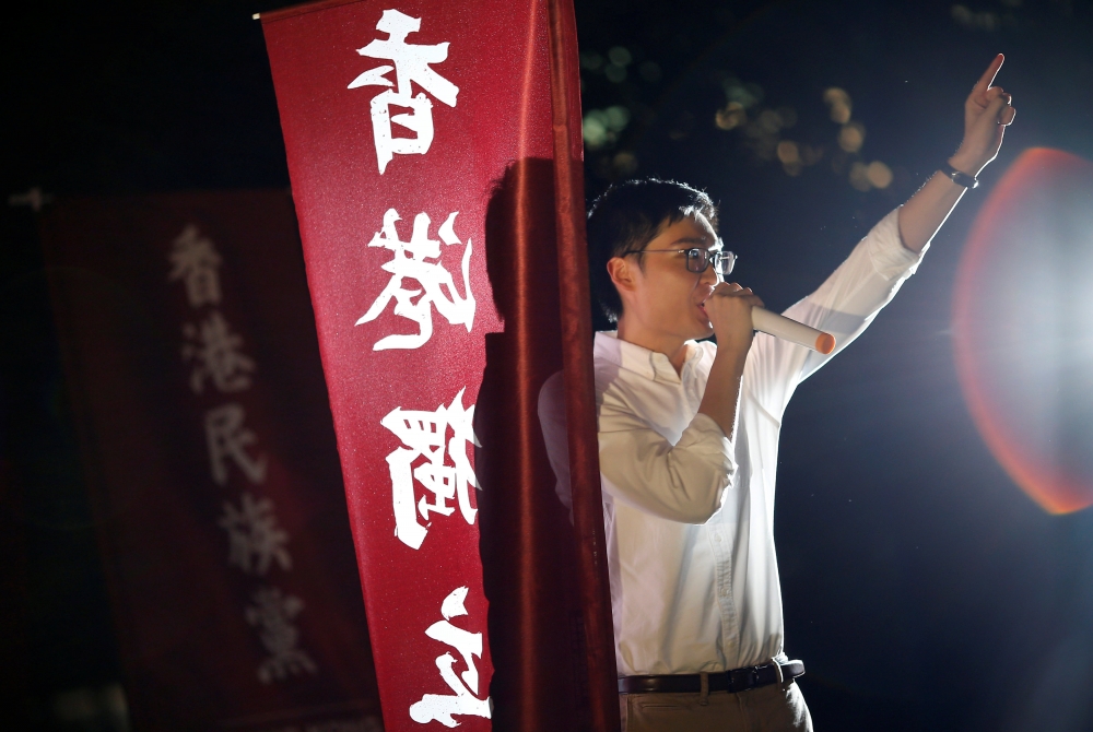 「香港民族黨」召集人陳浩天因支持港獨，遭選舉管理委員會取消參選資格。　（湯森路透）
