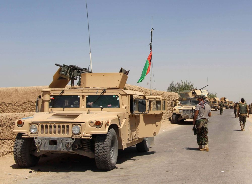阿富汗政府軍的悍馬車。（湯森路透）
