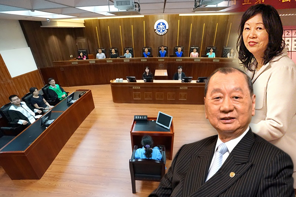 現任台灣商業聯合總會理事長張平沼（右下），妻子陳淑珠（右上）不法獲利333億元，多次向法院提解除出境，差點獲准。（畫面合成）