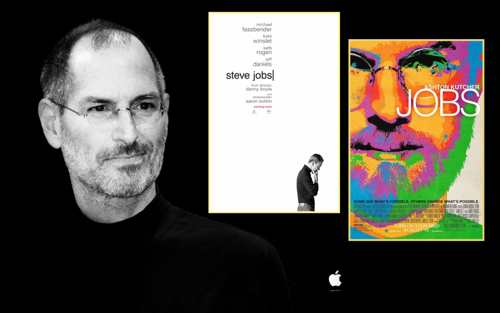 蘋果創辦人賈伯斯逝世後的5周年間，共上映了2部傳記電影。（製圖：潘世惟）
