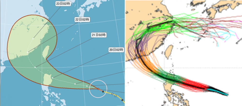 海馬變強颱！中央氣象局表示，第22號颱風海馬已於18日清晨2時增強為強烈颱風；而氣象專家吳德榮表示，未來還會再增強。（翻攝自洩天機教室）