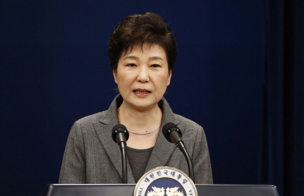南韓總統朴槿惠面臨強大的逼退壓力。  （湯森路透）